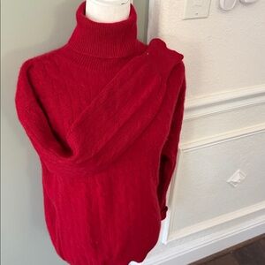 Women's Red Turtleneck Sweater cashmere